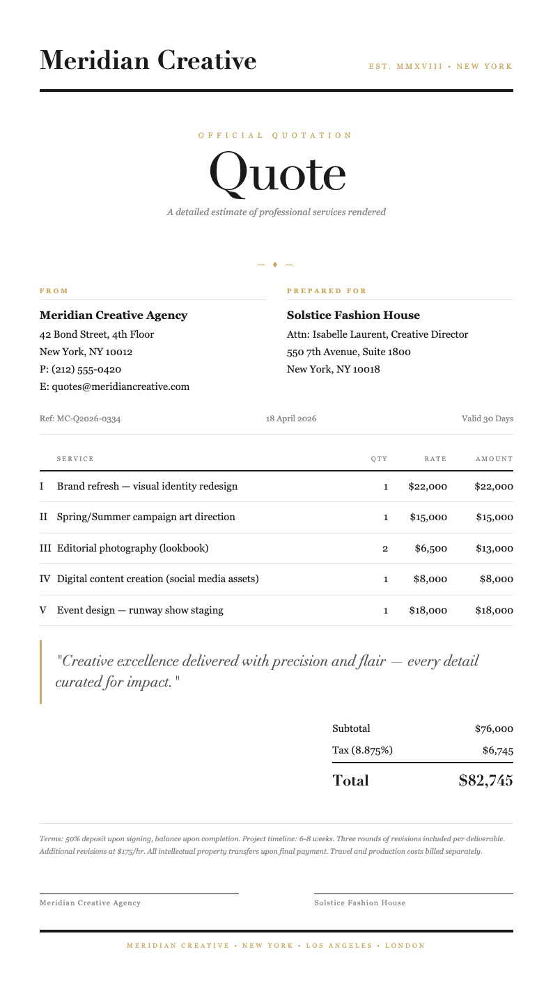 Editorial styled quotation